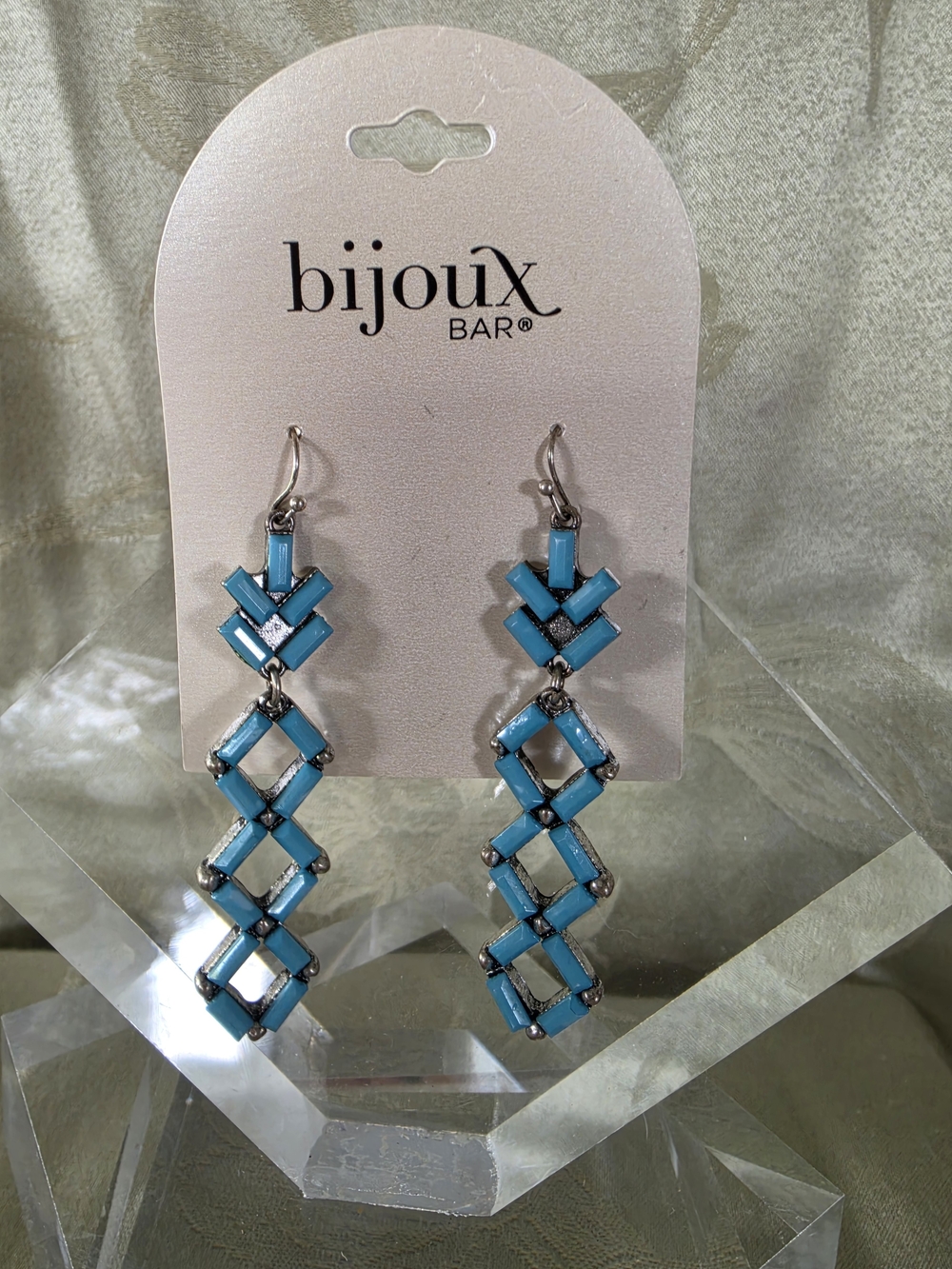 #1132 Bijoux BAR Turquoise Geometric Dangle Earrings